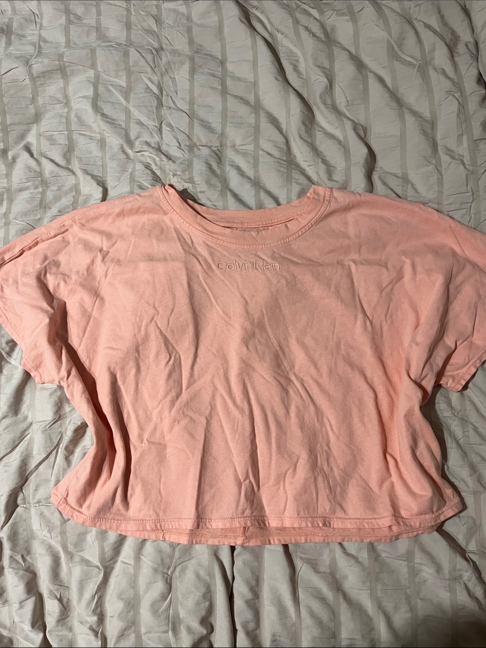 Calvin Klein Peach Cropped Tee